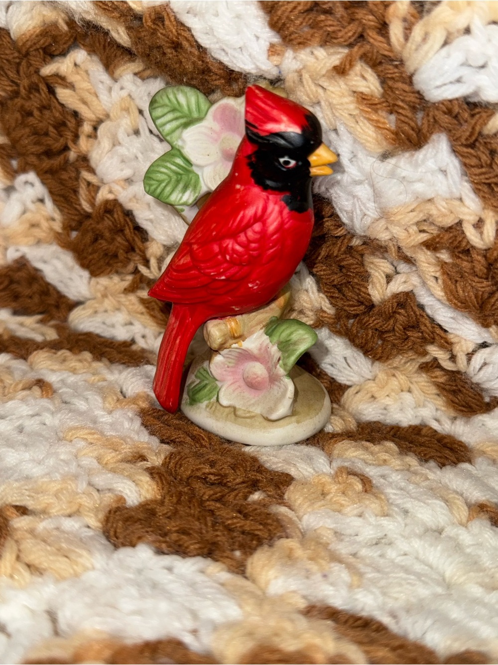 Vintage Red Cardinal Decorative Bird Figurine